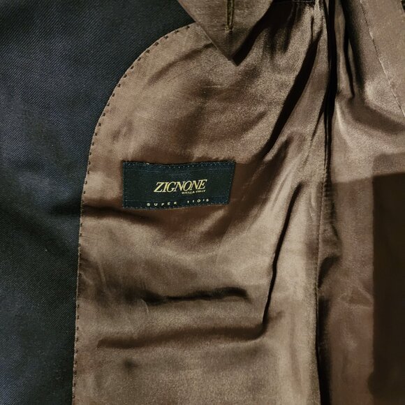 Suitsupply Solid Navy Blue Slim Fit Super 110's Italian Wool Suit 38R - Picture 3 of 10